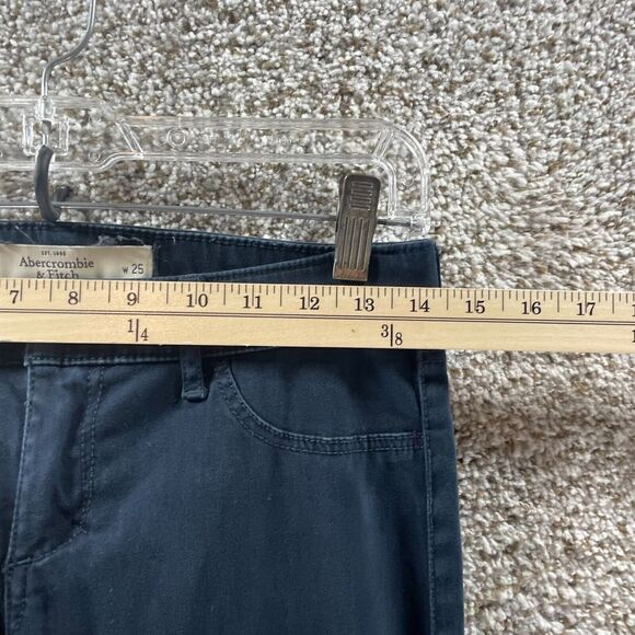 Abercrombie & Fitch Pants Womens 0 Blue Straight Leg Chino Clasiccore Preppy - Picture 3 of 11